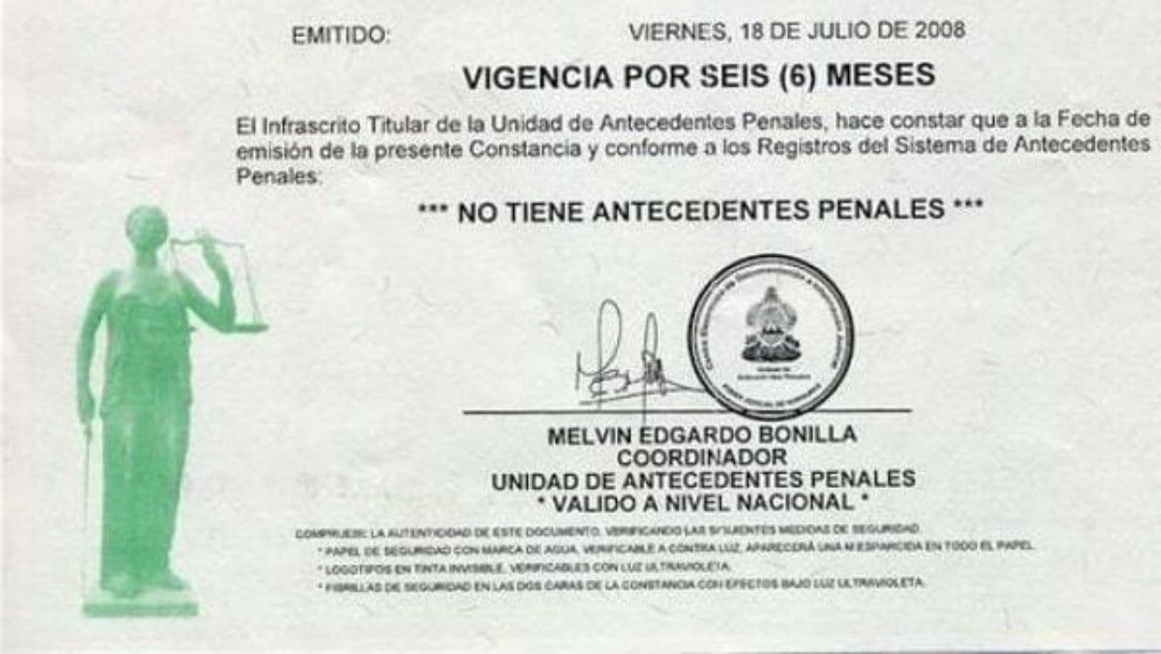 Imagen de Pasos para solicitar hoja de antecedentes penales en línea, en Honduras