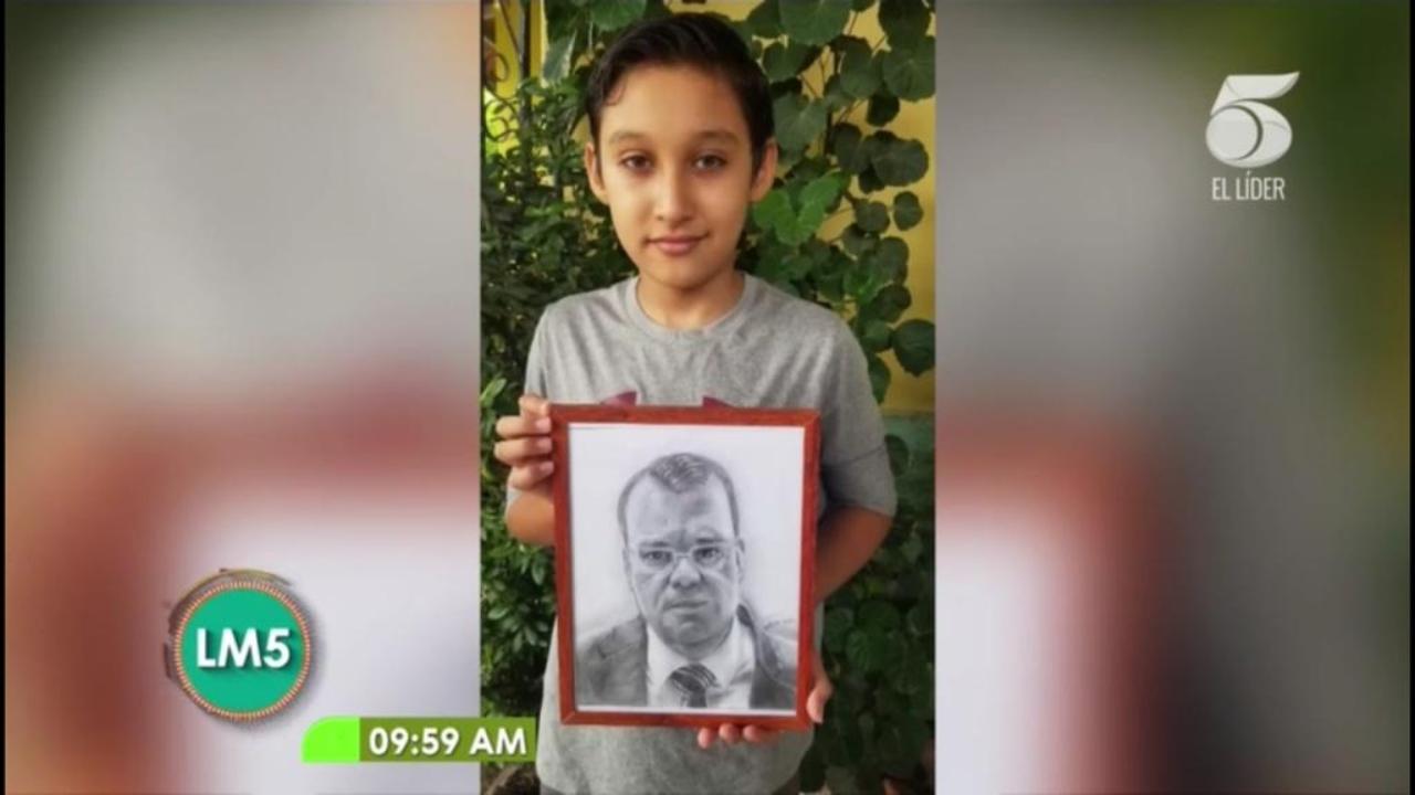 Imagen Principal de Nota: Las Mañanas del 5: Jeferson Matute, niño retratista que descubrió su talento en medio de la adversidad