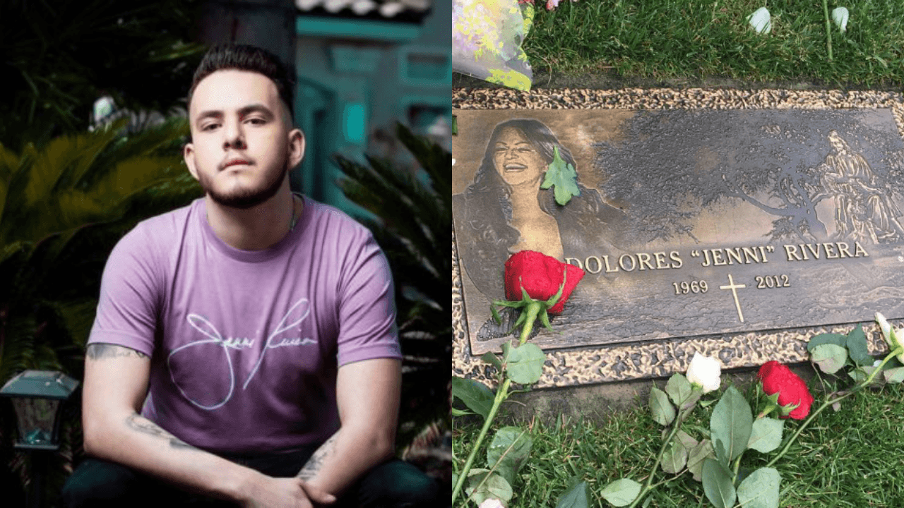 Imagen Principal de Nota: Hijo de Jenni Rivera causa polémica por 'regalo' que le dejó en su tumba