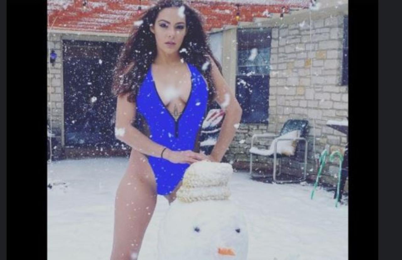 Imagen de La hondureña Nathalia Casco causó furor bailando en traje de baño sobre la nieve