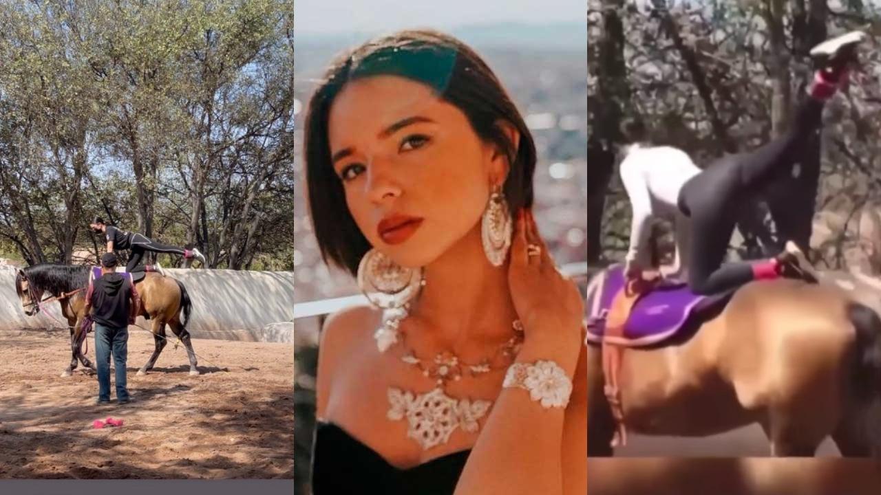 Imagen de Ángela Aguilar se lució mostrando peculiar forma de hacer ejercicio sobre su caballo