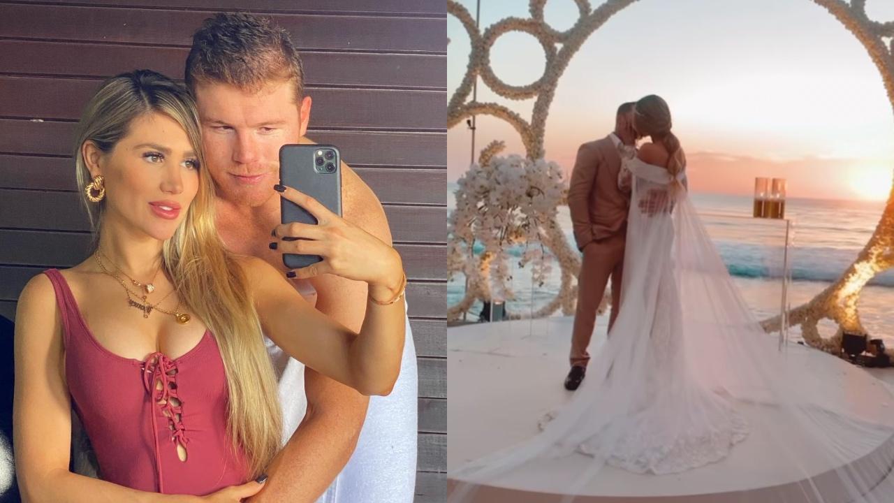 Imagen Principal de Nota: El boxeador  Saúl 'El Canelo' Álvarez y Fernanda Gómez se casaron frente al mar