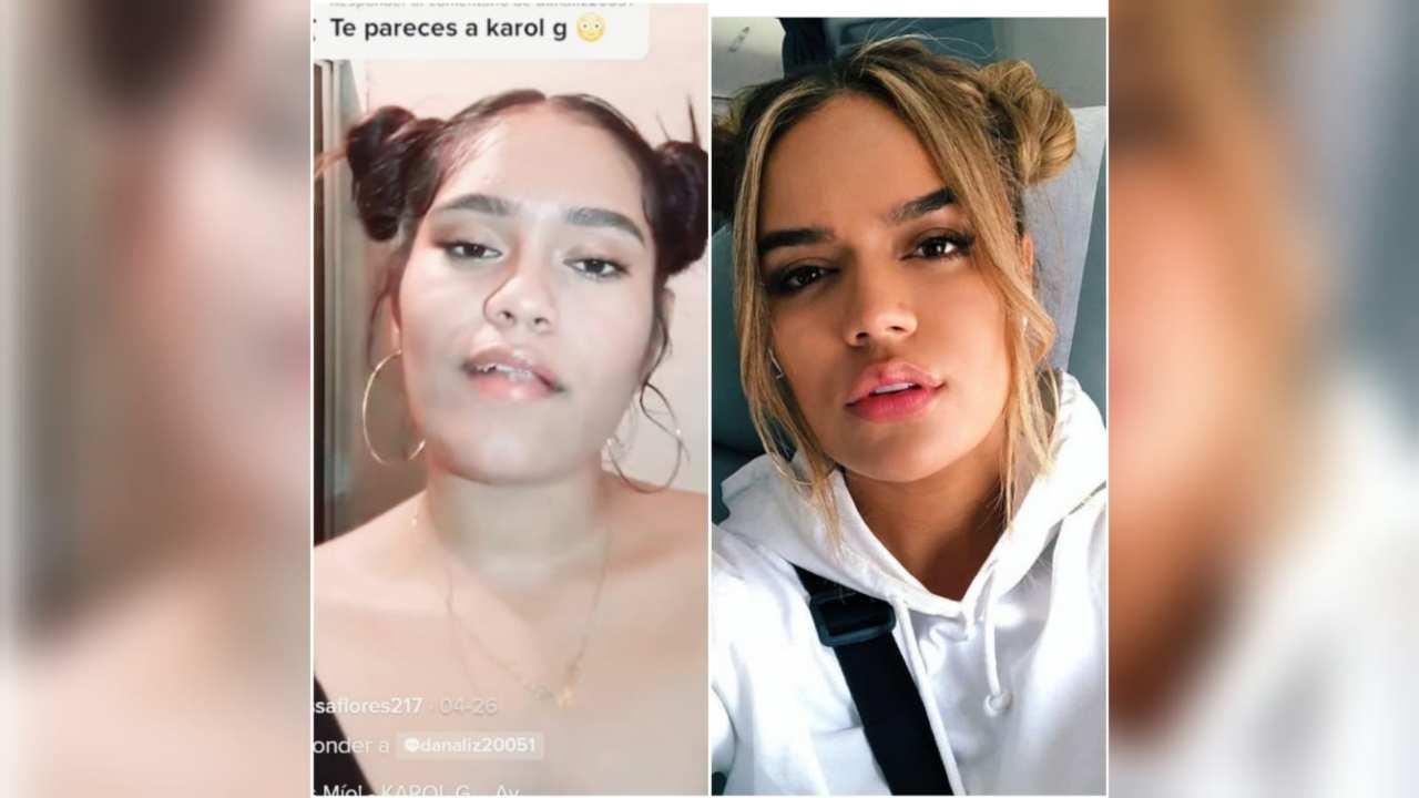 Imagen Principal de Nota: Hondureña causa furor en TikTok como la doble de Karol G, ¿se parece?