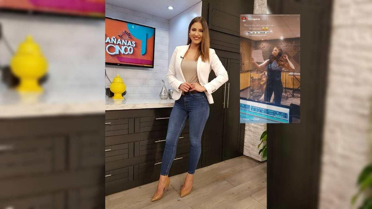 Imagen Principal de Nota: Así reaccionó Kritza Pérez tras quedar en oscuras en plena grabación tras el apagón en Honduras