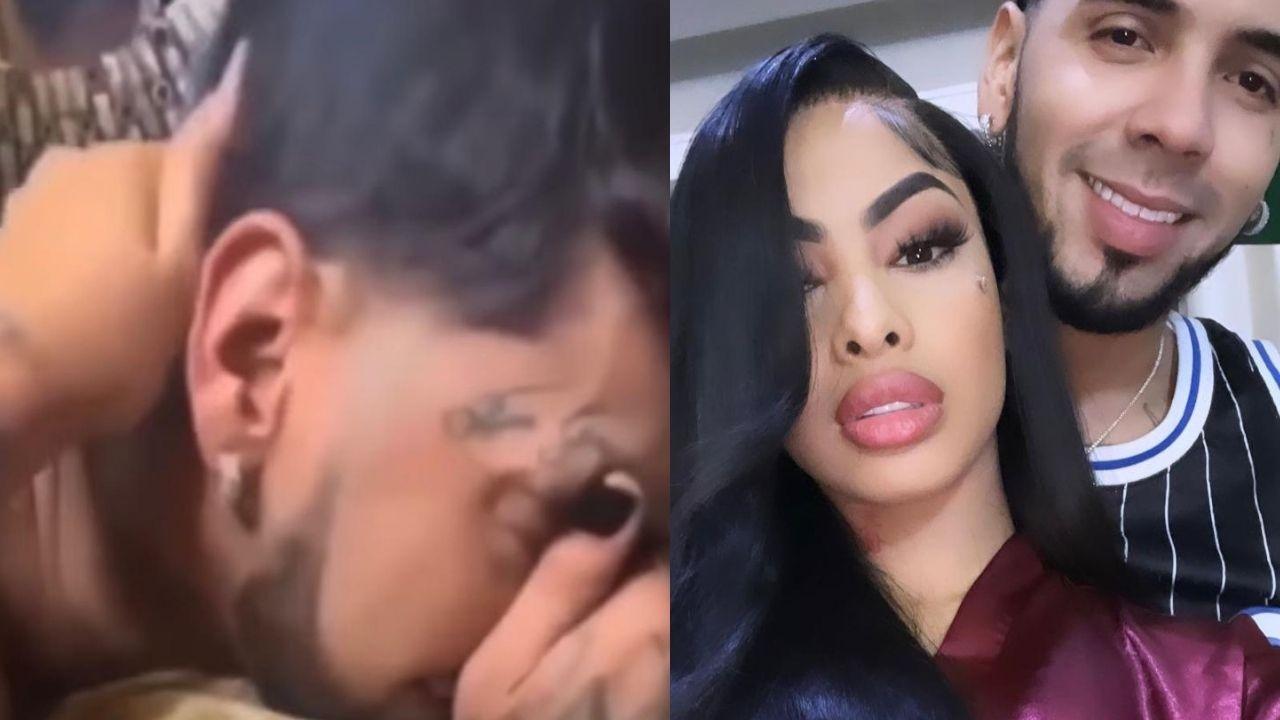 Imagen Principal de Nota: Anuel lloró de dolor frente a su prometida Yailín cuando le borraron el tatuaje de Karol G