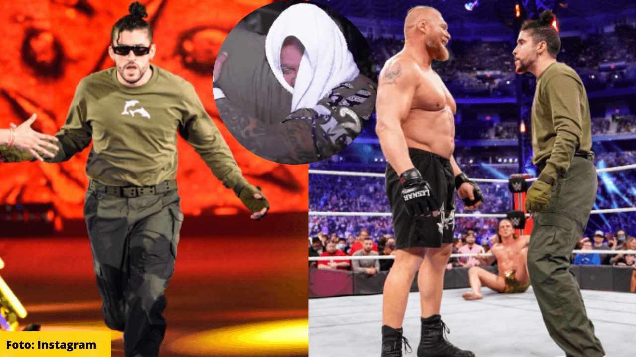 Imagen Principal de Nota: Bad Bunny  recibe la máscara de Rey Mysterio tras su participación en la WWE, así fue su épico encuentro