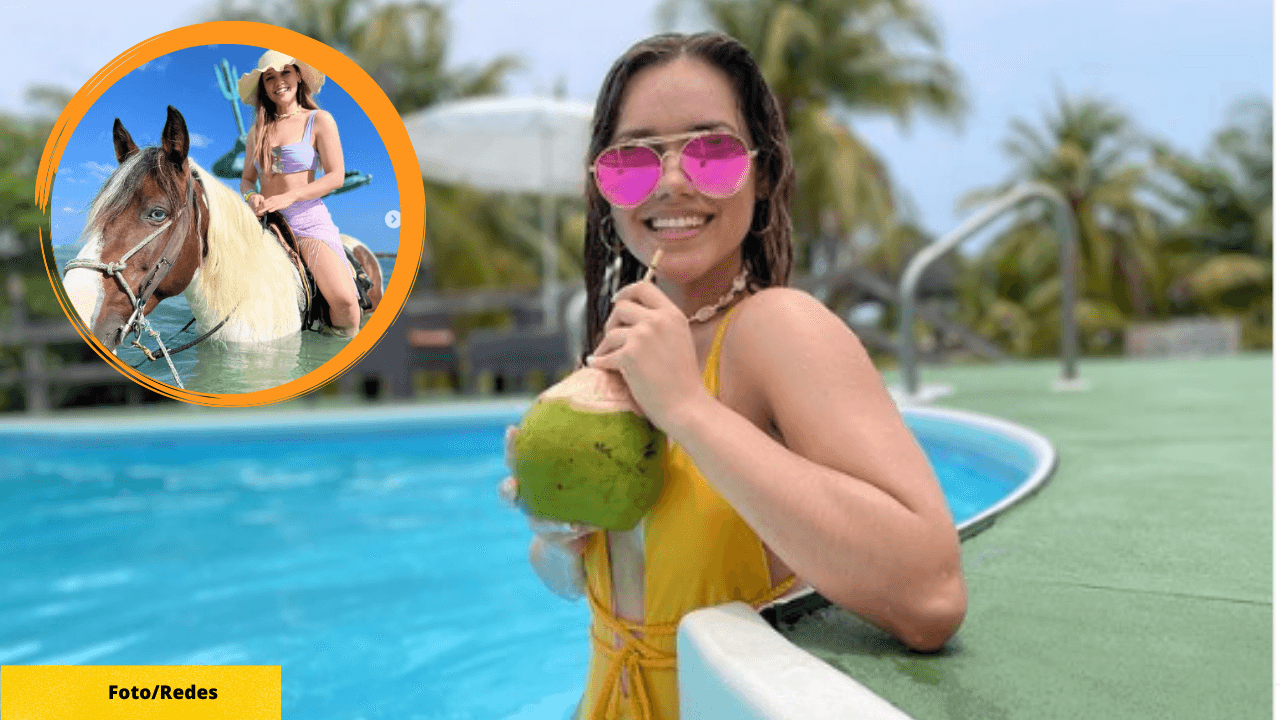 Imagen Principal de Nota: Erika Williams luce espectacular en traje de baños,  posando en las playas de Islas de la Bahía