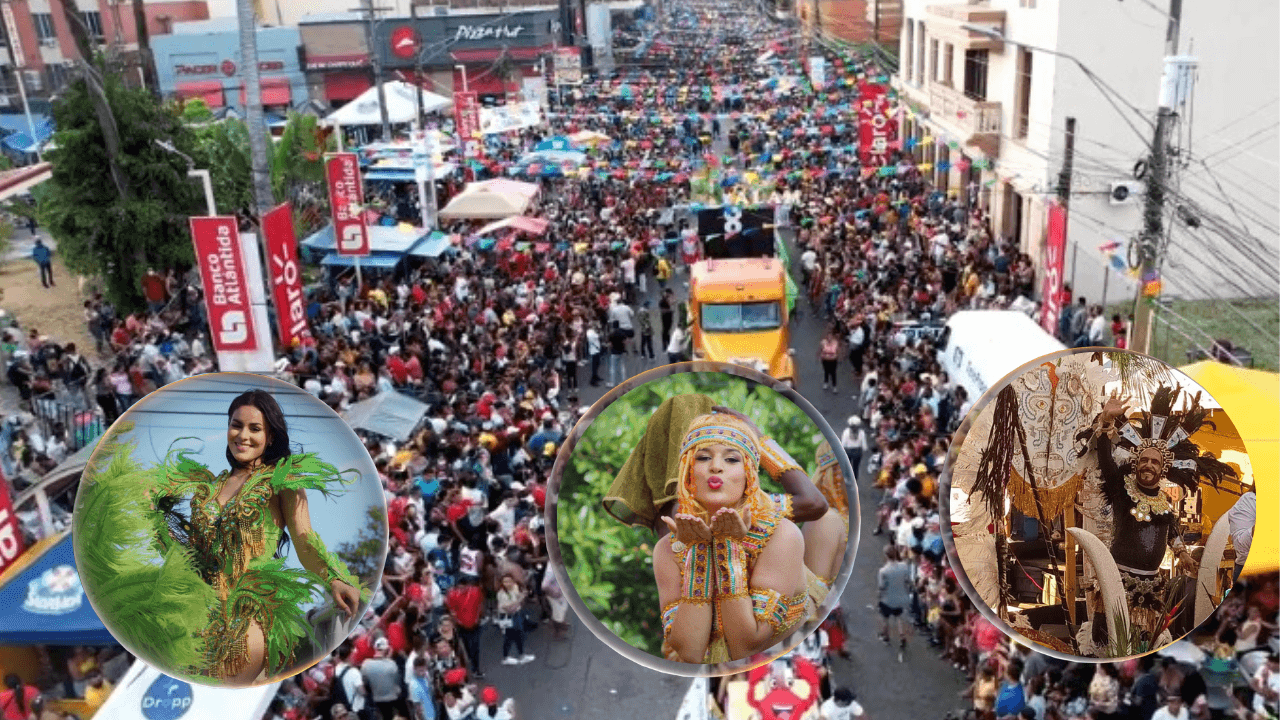 Imagen Principal de Nota: Coloridas carrozas fueron la mayor atracción del Gran Carnaval Internacional en La Ceiba