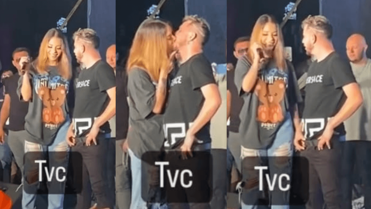 Imagen Principal de Nota: Jennifer Funes le da tremendo beso a Mr. JC. en el escenario del 'Chonguengue'