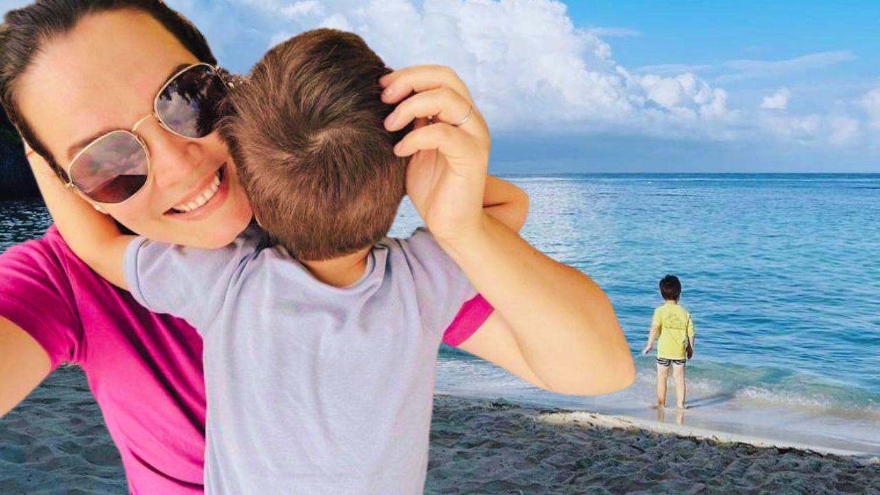 Imagen de 'Luca en Roatán': Carmen Boquín trajo a su hijo por primera vez a Honduras