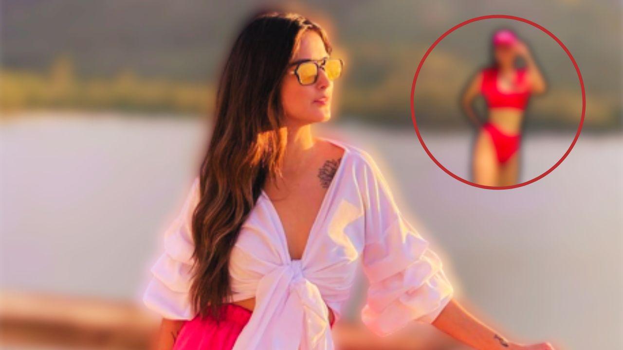 Imagen Principal de Nota: Gaby Galeas embellece Guanaja posando en traje de baño rojo