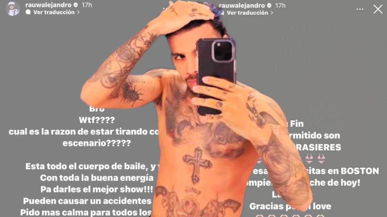 Imagen de Rauw Alejandro pide que solo le lancen panties y brasieres tras recibir golpe en concierto