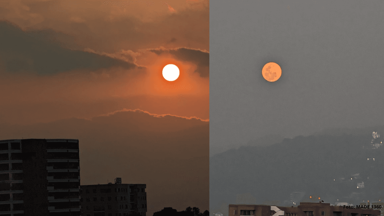 Imagen Principal de Nota: Espectacular vídeo que muestra la salida de la luna rosa sobre Tegucigalpa