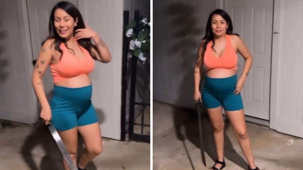 Imagen Principal de Nota: ¡Hembra de armas tomar! Elsa Oseguera saca machete para defenderse