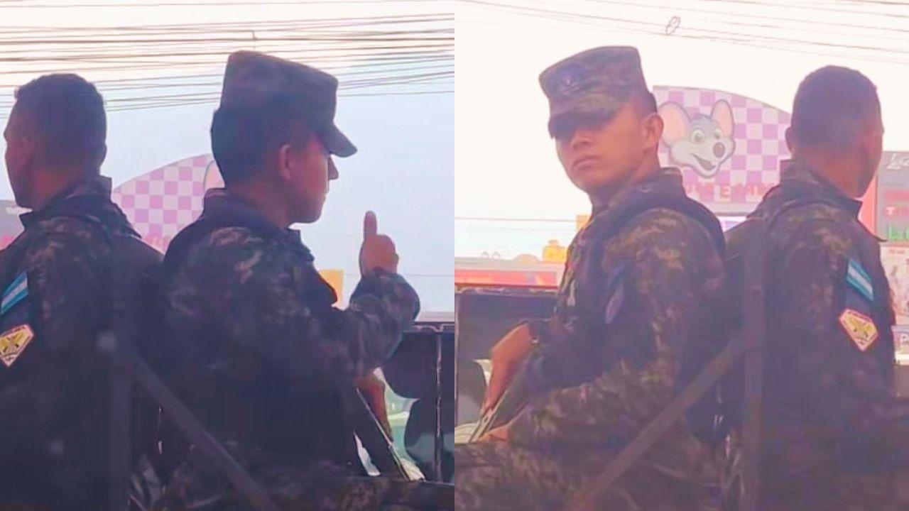Imagen de Militar hondureño y su coqueta reacción al descubrir que mujer lo grababa