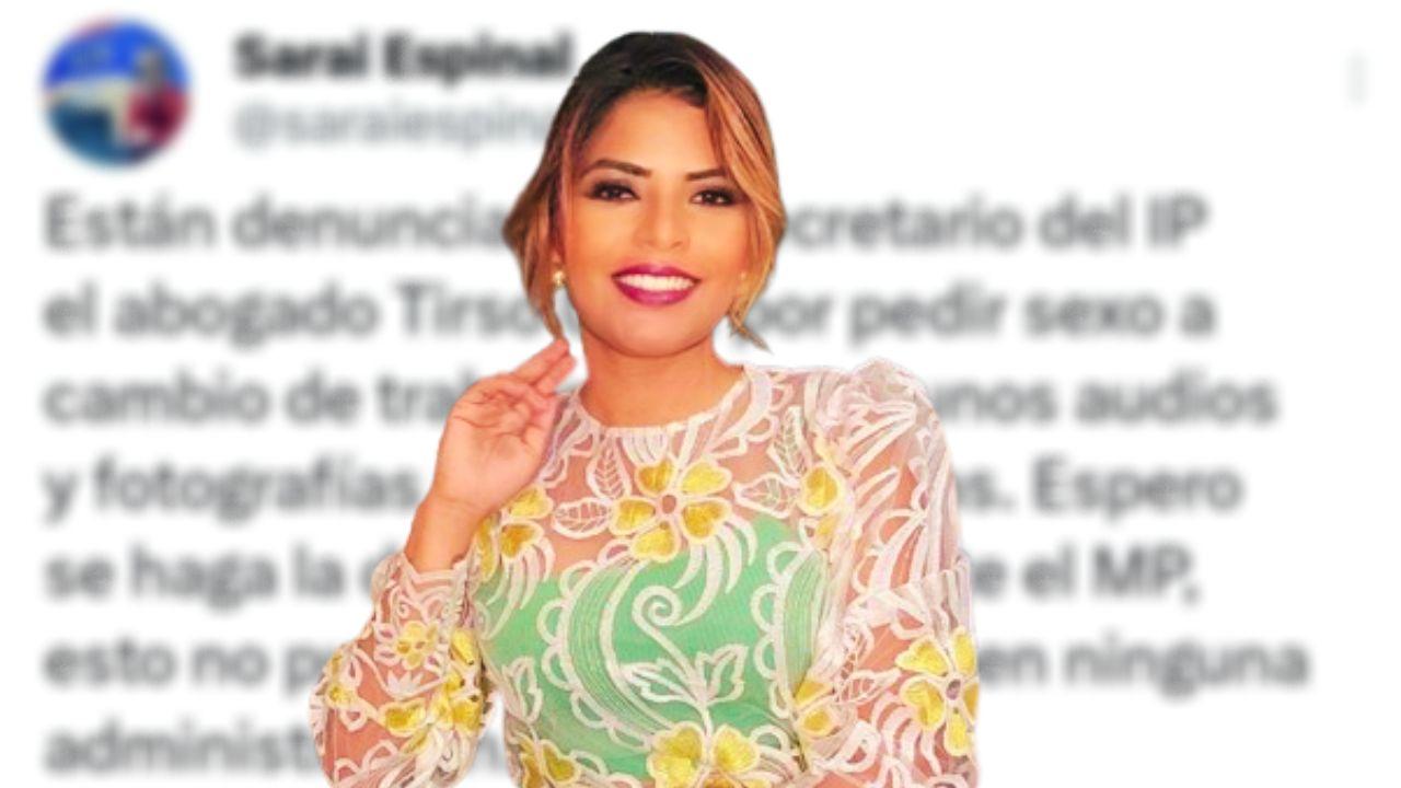 Imagen Principal de Nota: Saraí Espinal pide investigar a funcionario que pide favores sexuales a cambio de empleo