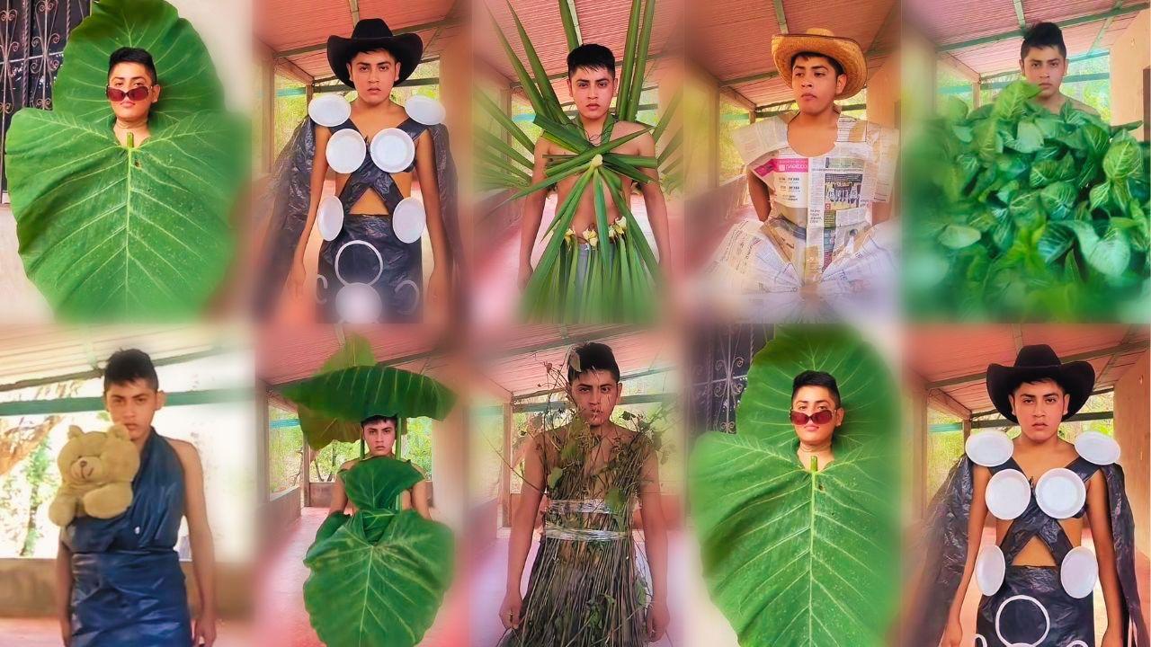 Imagen Principal de Nota: Joven sueña con ser modelo; desfila con trajes extravagantes en su casa