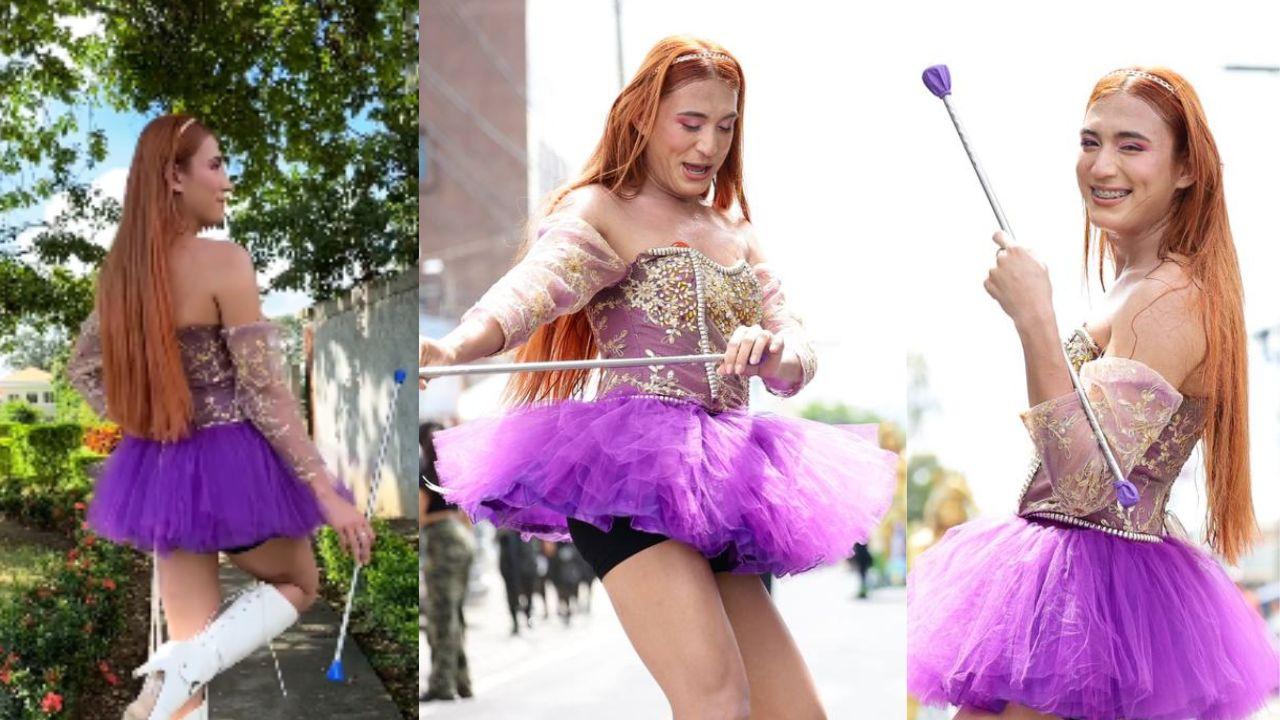 Imagen de ‘La Bicha Catracha’ roba el show en desfiles patrios vestida de palillona