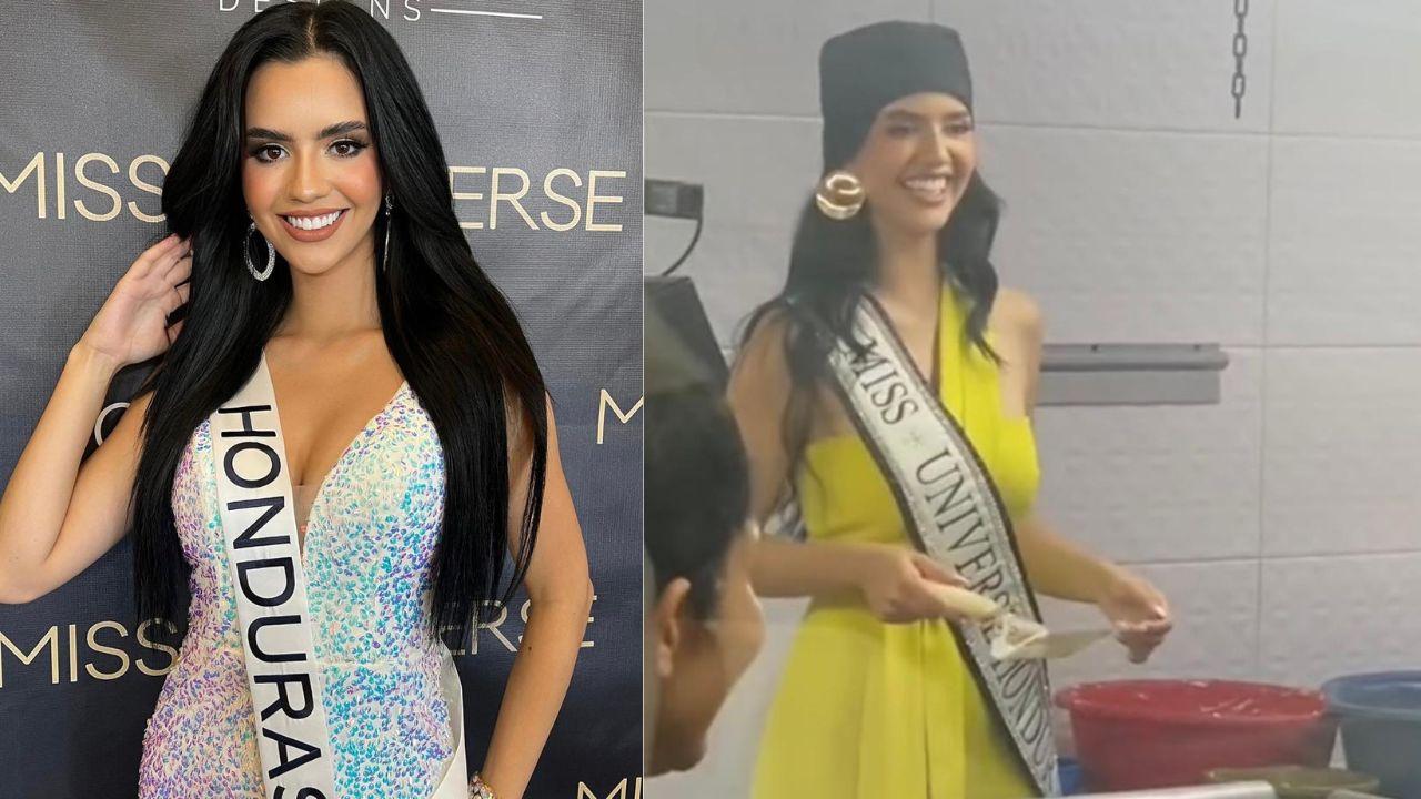 Imagen Principal de Nota: Miss Honduras muestra sus dotes de cocinera; así preparó pupusas en El Salvador