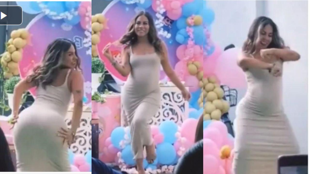 Imagen de Embarazada impacta con su sensual baile durante su fiesta de revelación de género
