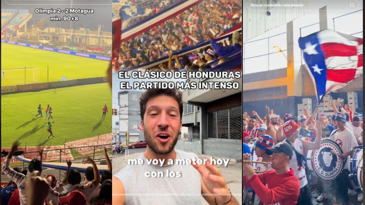 Imagen de Tiktoker español vive una experiencia épica al sumergirse en el clásico Olimpia vs Motagua con 'La Ultra Fiel'