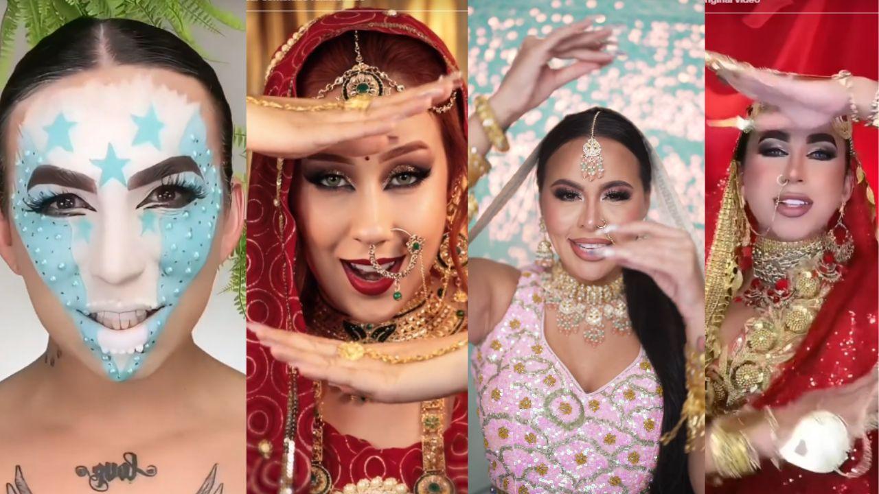 Imagen de Betanco y Lipstickfables causan sensación con el trend de maquillaje Hindú en TikTok