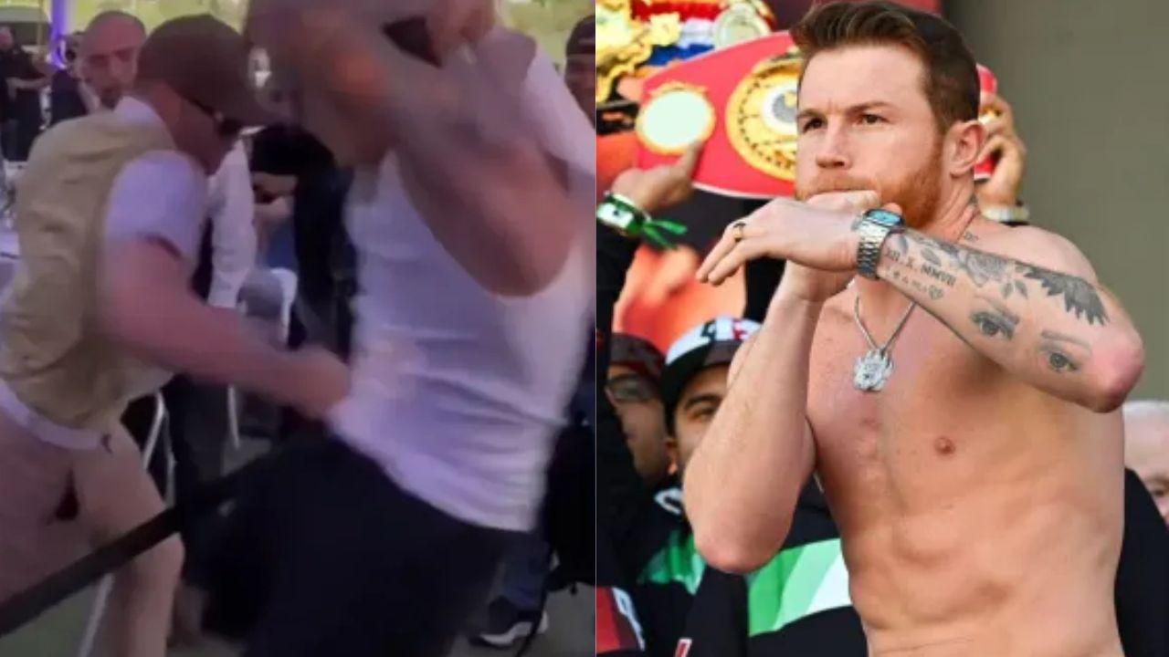 Imagen Principal de Nota: 'Canelo' Álvarez cumple sueño de fanático y le propina demoledor gancho al hígado