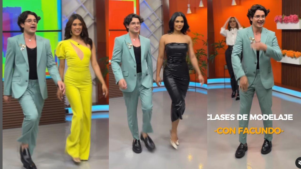 Imagen de Facundo da clases de modelaje y postura a presentadores de Las Mañanas del 5