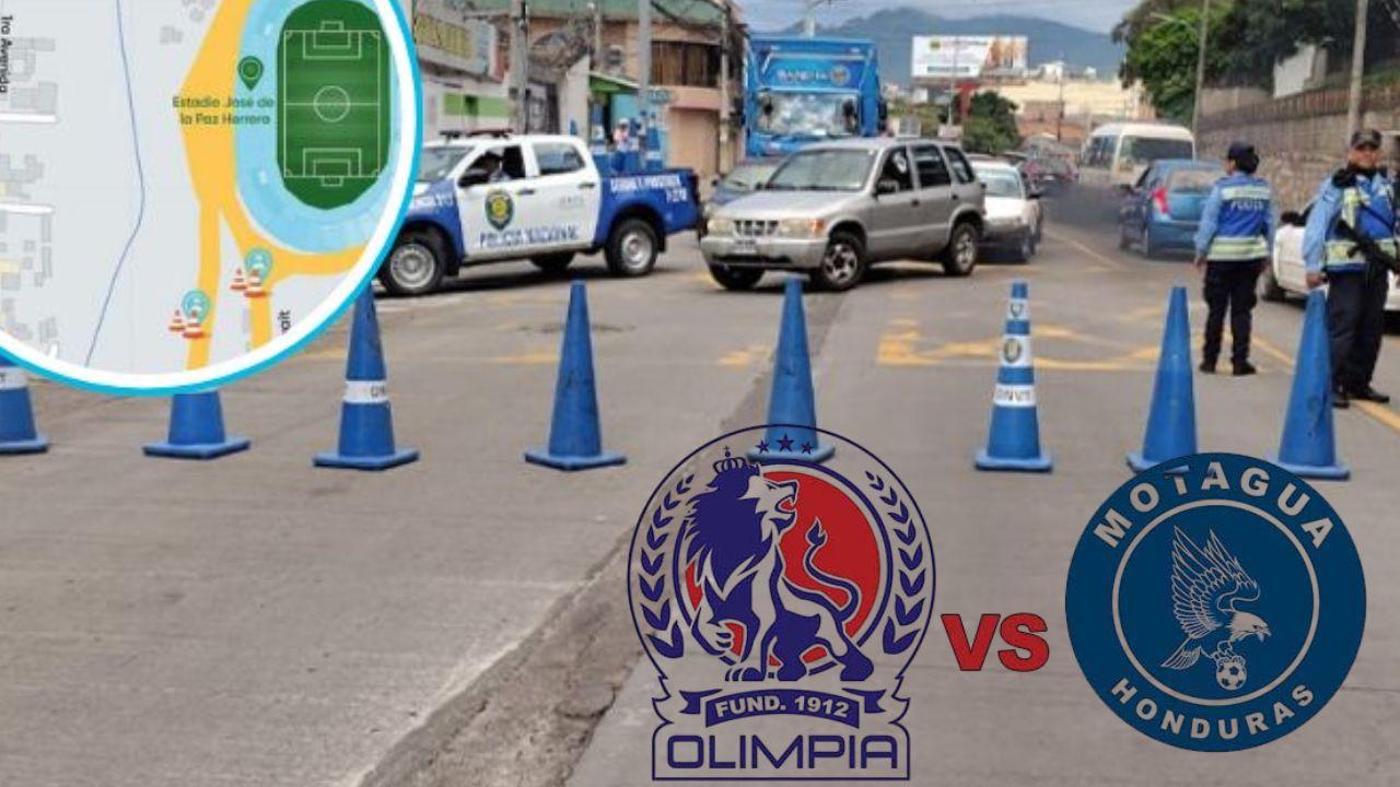 Imagen de Motagua vs Olimpia: Calles que estarán cerradas por clásico capitalino