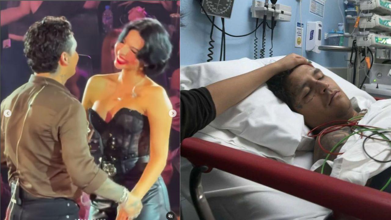 Imagen Principal de Nota: Christian Nodal reaparece junto a Ángela Aguilar en escenario, tras salir del hospital