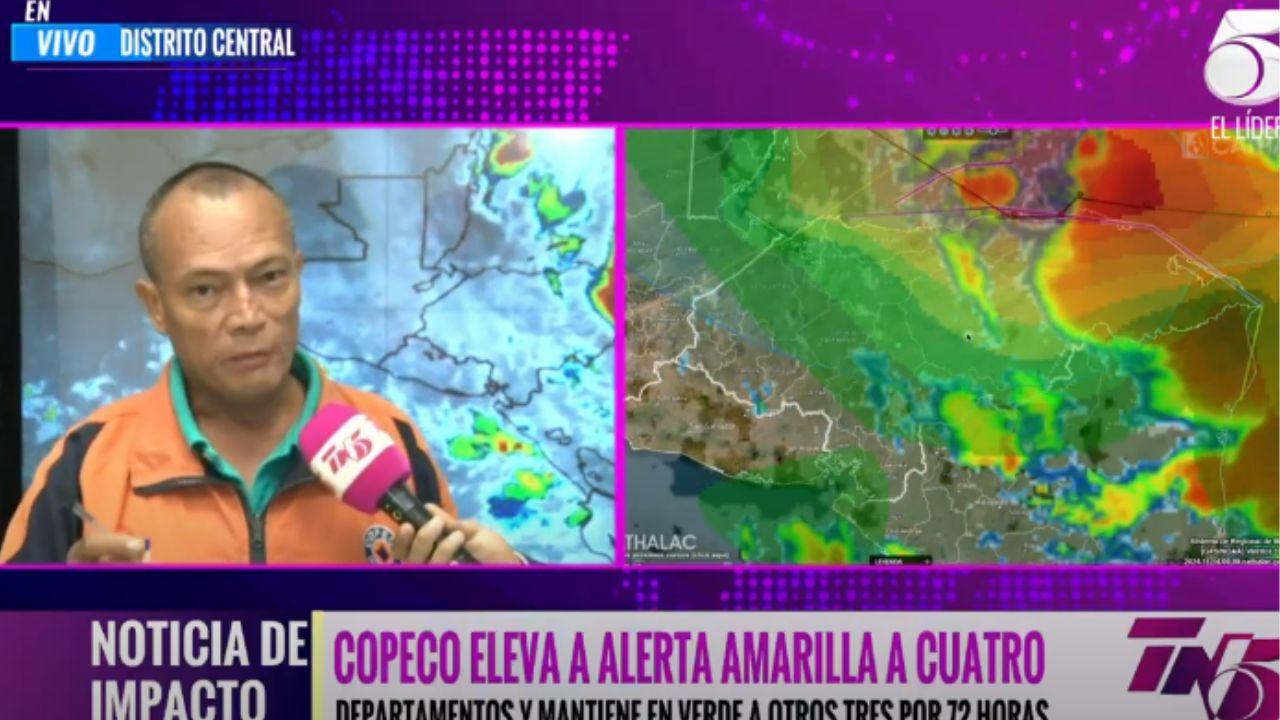 Imagen Principal de Nota: Depresión tropical amenaza con fuertes lluvias y actividad eléctrica en Honduras