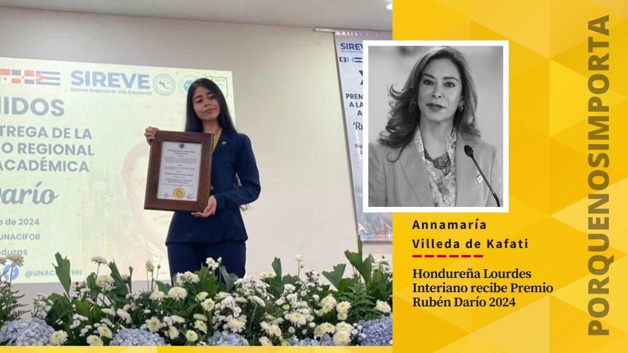Imagen Principal de Nota: Hondureña Lourdes Interiano recibe Premio Rubén Darío 2024