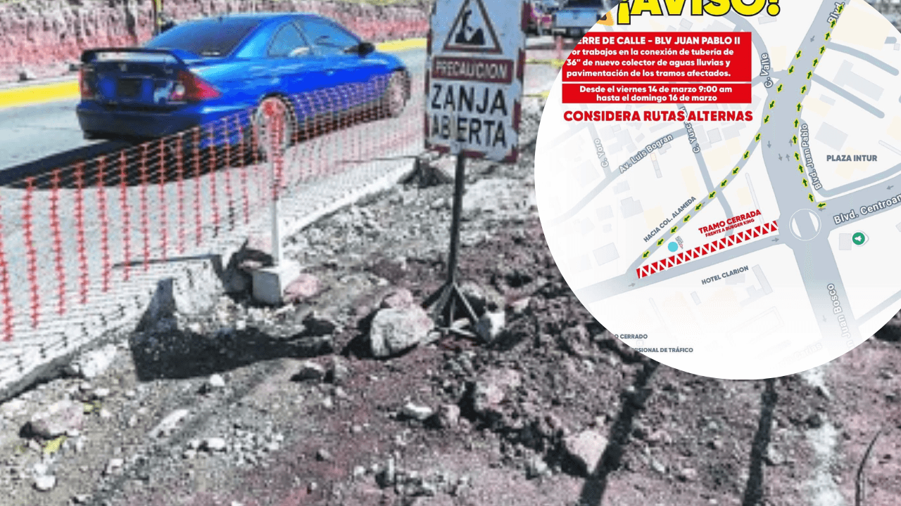 Imagen de ¡Alerta, conductores! Cierre de calle en el bulevar Juan Pablo II a partir de hoy, viernes